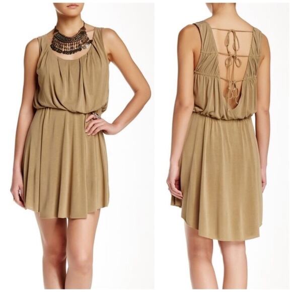 Free People True As Love Mini Dress S Tan - Picture 1 of 6